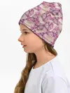 Детская шапка / Розовый тропический узор