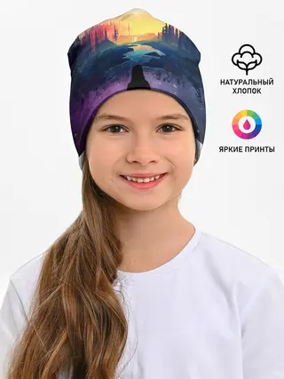 Детская шапка / ПЕЙЗАЖ НАД ЗВЕЗДАМИ