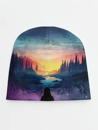 Детская шапка / ПЕЙЗАЖ НАД ЗВЕЗДАМИ