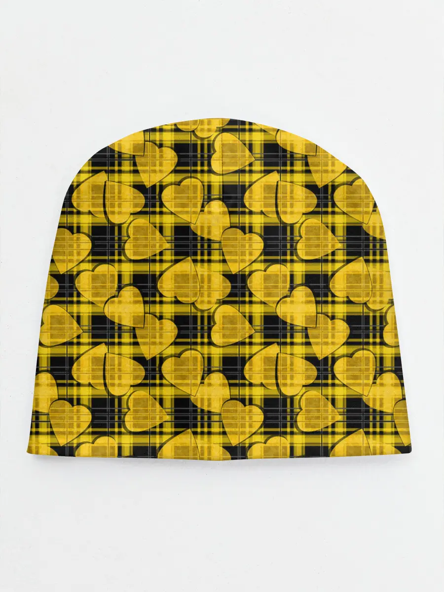 Детская шапка / Желто-черный модный узор
