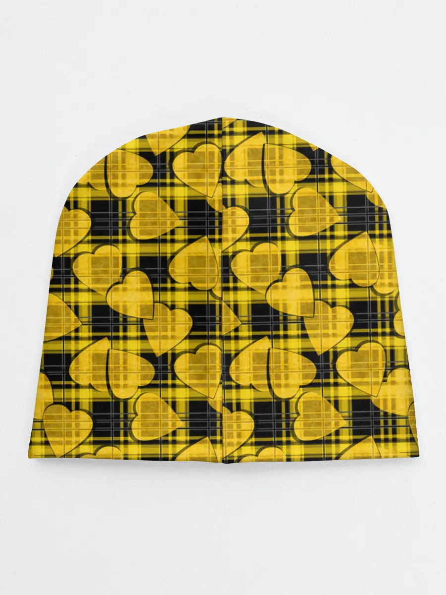 Детская шапка / Желто-черный модный узор