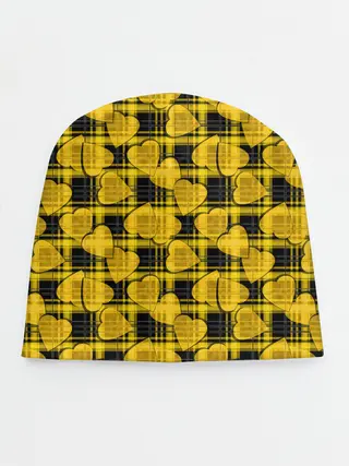 Детская шапка / Желто-черный модный узор