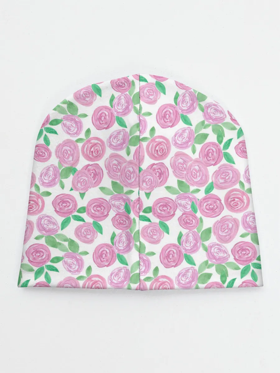 Детская шапка / Розовые акварельные розы