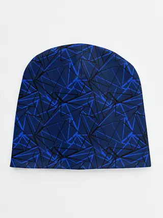 Детская шапка / Черно-синий геометрический