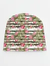 Детская шапка / Акварельные розы на полосатом