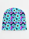 Детская шапка / Яркие бирюзовые цветы