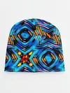 Детская шапка / Желто-синий абстрактный узор