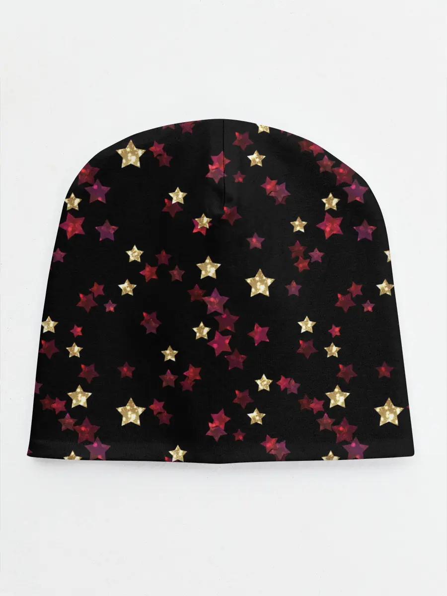 Детская шапка / Блестящие звезды на черном