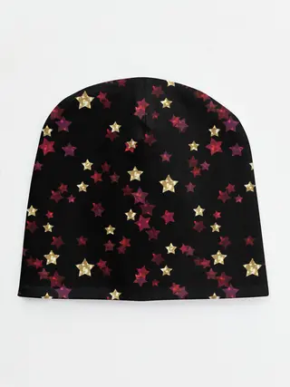 Детская шапка / Блестящие звезды на черном