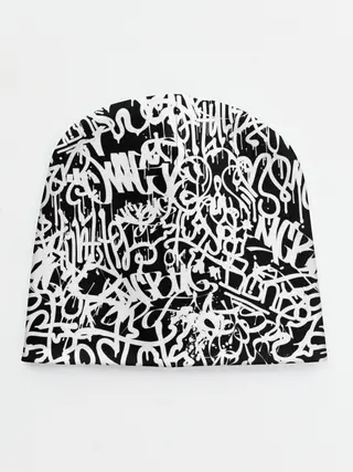 Детская шапка / Graffiti white on black