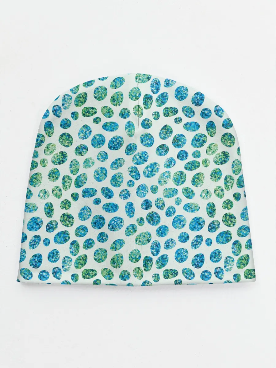 Детская шапка / Драгоценные зеленые камешки