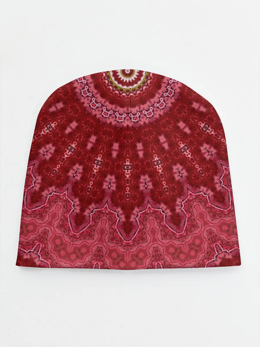 Детская шапка / Красно-розовый калейдоскоп