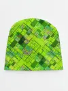Детская шапка / Ярко-зеленый абстрактный узор