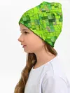 Детская шапка / Ярко-зеленый абстрактный узор