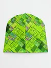Детская шапка / Ярко-зеленый абстрактный узор