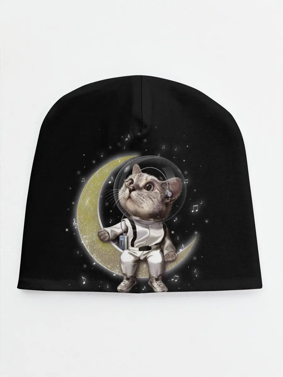 Детская шапка / КОТИК НА ЛУНЕ