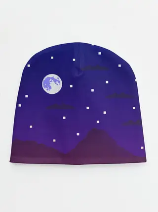 Детская шапка / Пиксельная ночь | 8 bit