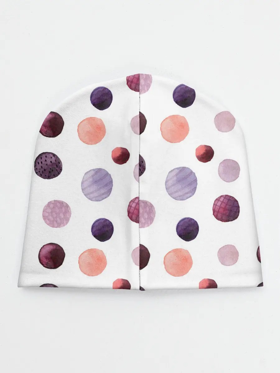 Детская шапка / Акварельные сиреневые круги