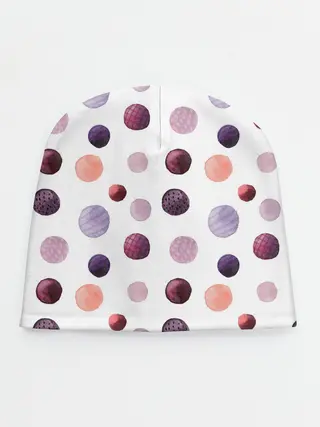 Детская шапка / Акварельные сиреневые круги