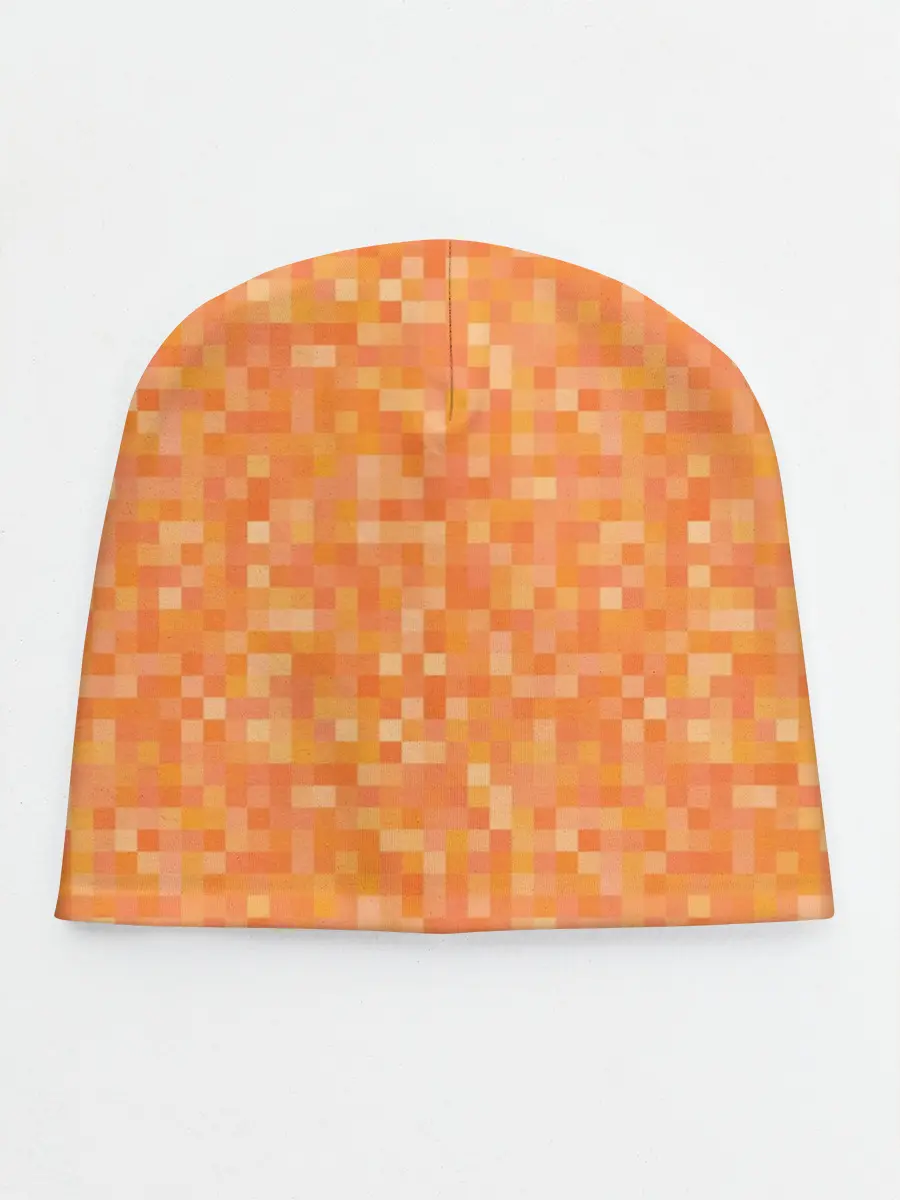 Детская шапка / Оранжевая пиксель абстракция