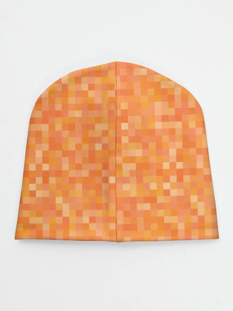 Детская шапка / Оранжевая пиксель абстракция