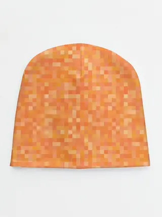 Детская шапка / Оранжевая пиксель абстракция