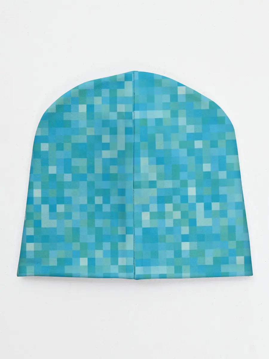 Детская шапка / Бирюзовая пиксель абстракция