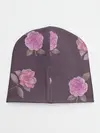 Детская шапка / Камелии на вишневом фоне