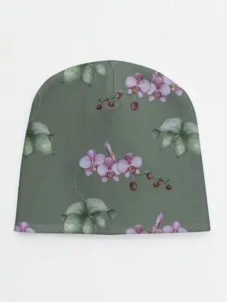 Детская шапка / Розовые орхидеи