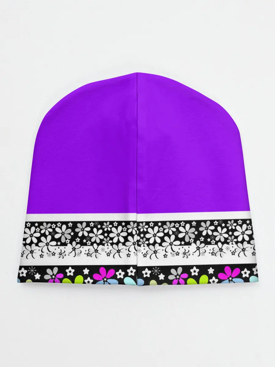 Детская шапка / Яркий фиолетовый цветочный