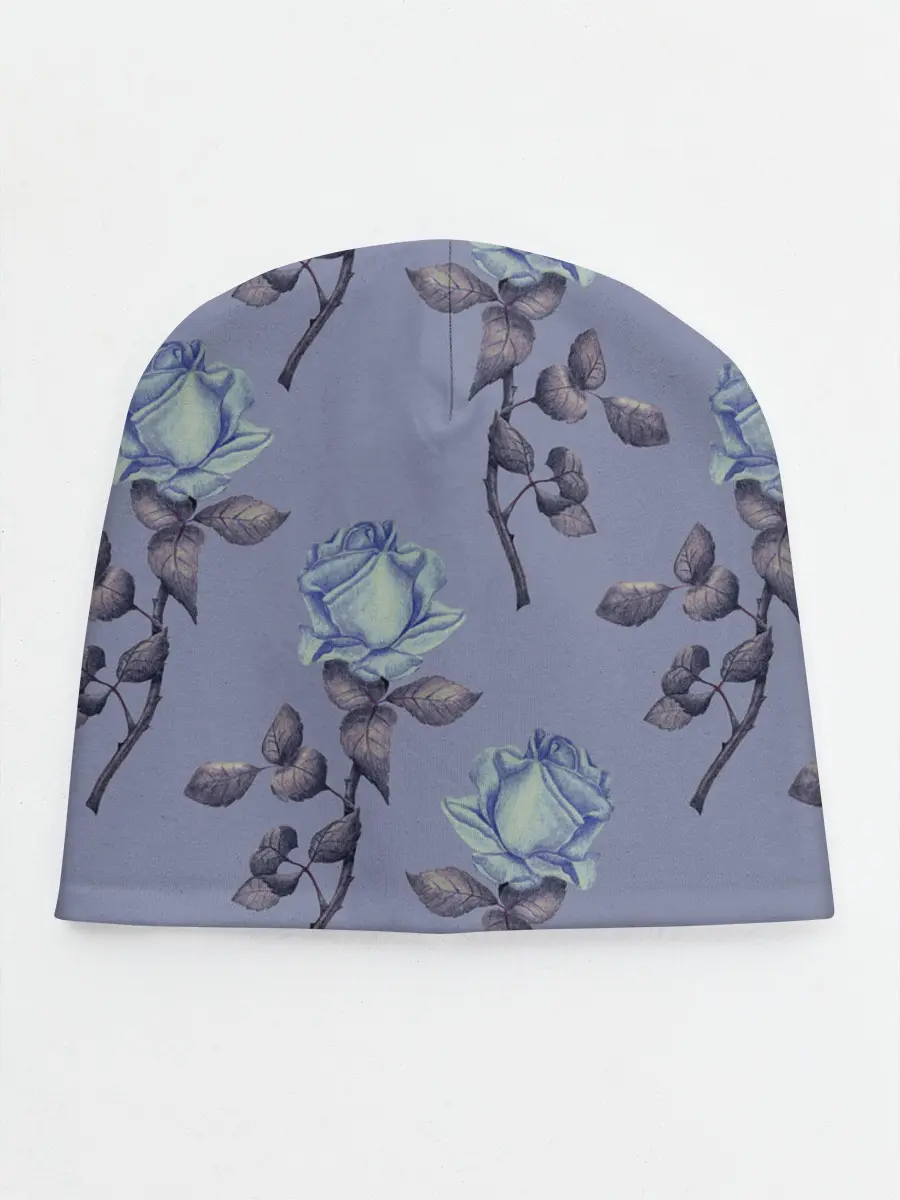 Детская шапка / Голубые розы