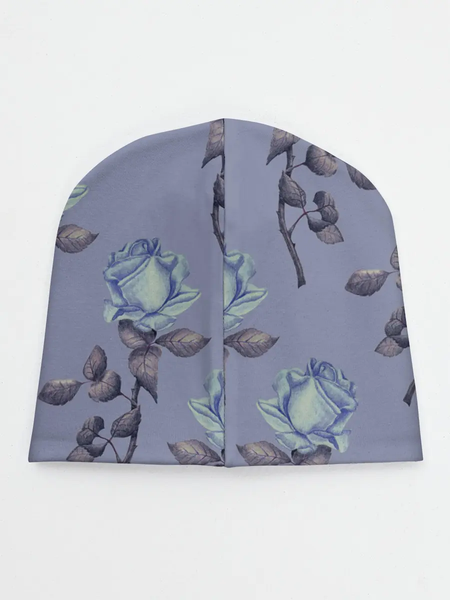 Детская шапка / Голубые розы