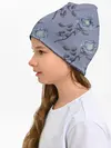 Детская шапка / Голубые розы