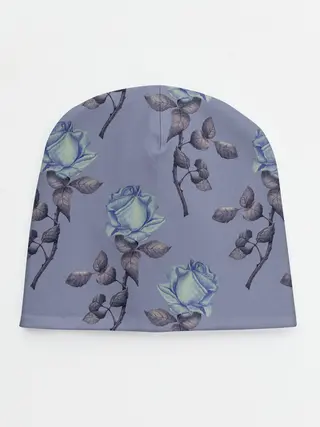 Детская шапка / Голубые розы
