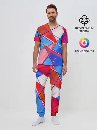 Мужская пижама с брюками / Абстрактные Фигуры