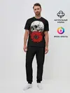 Мужская пижама с брюками / Череп и Красный Цветок | Skull