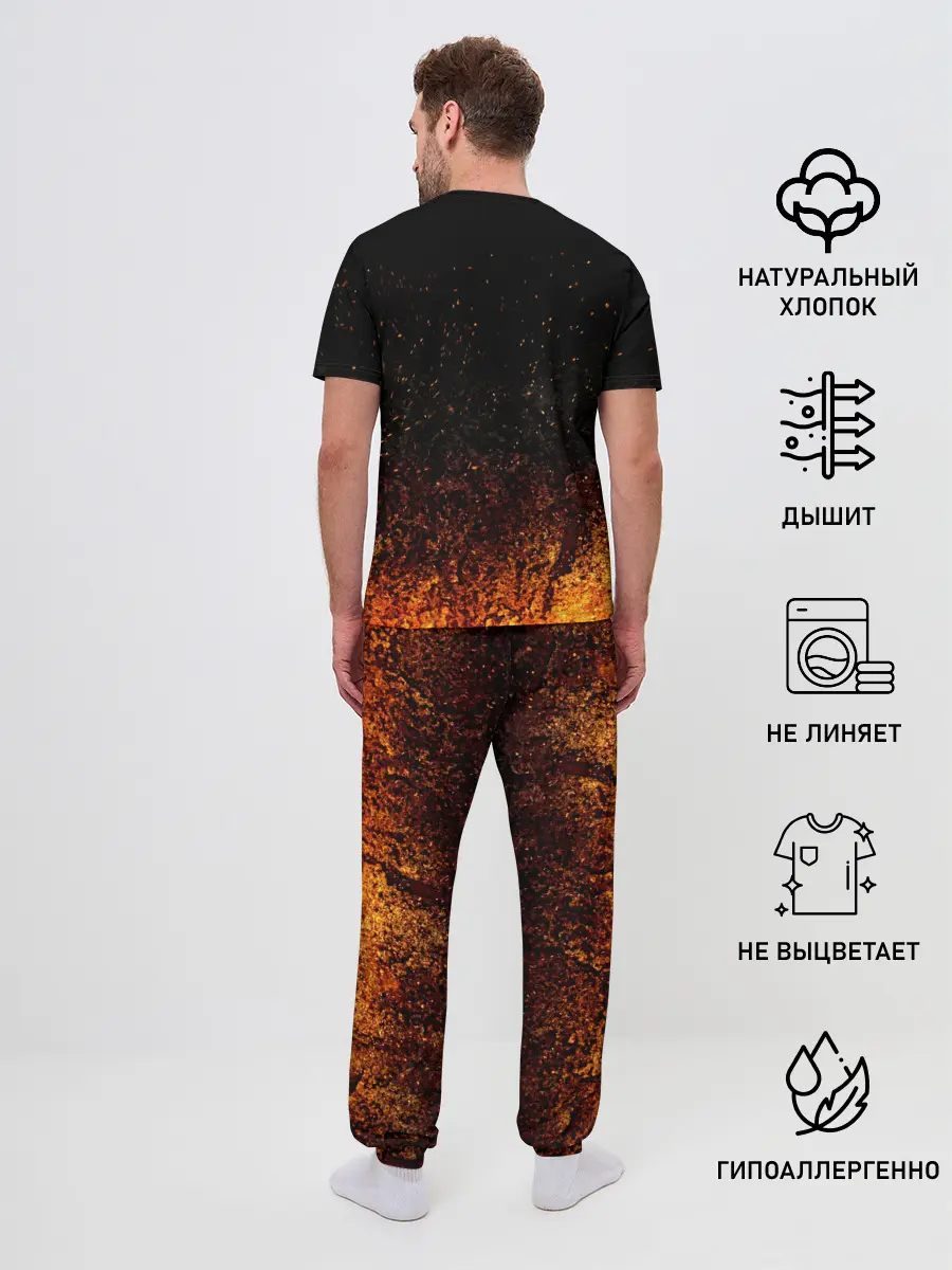 Мужская пижама с брюками / Чёрный клевер Аста в огне