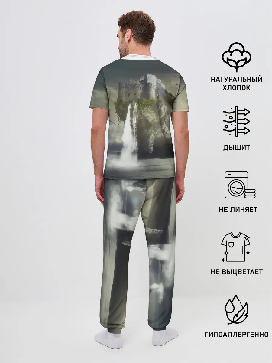 Мужская пижама с брюками / Парящий замак