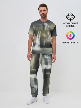 Мужская пижама с брюками / Парящий замак