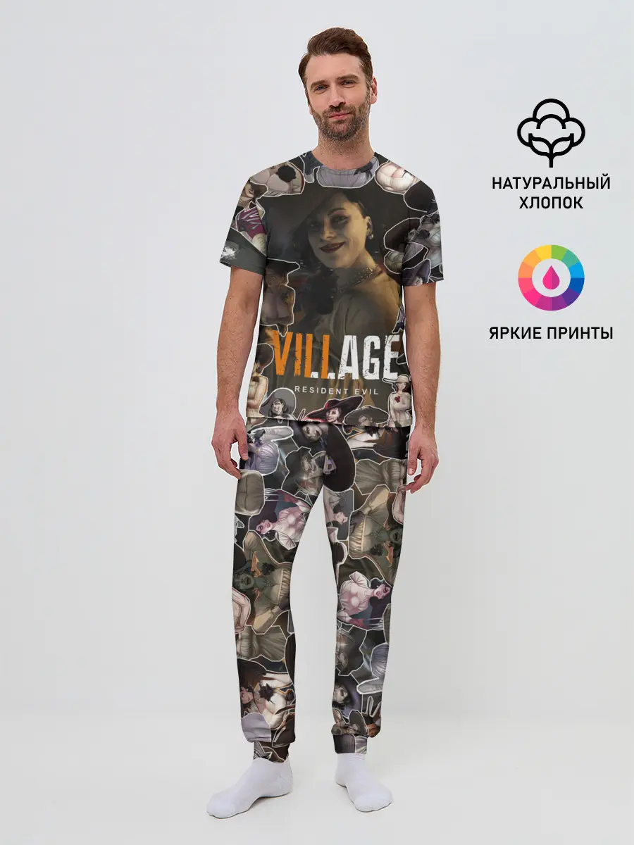 Мужская пижама с брюками / Dimitrescu stikers style