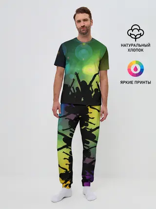 Мужская пижама с брюками / Неоновая Вечеринка