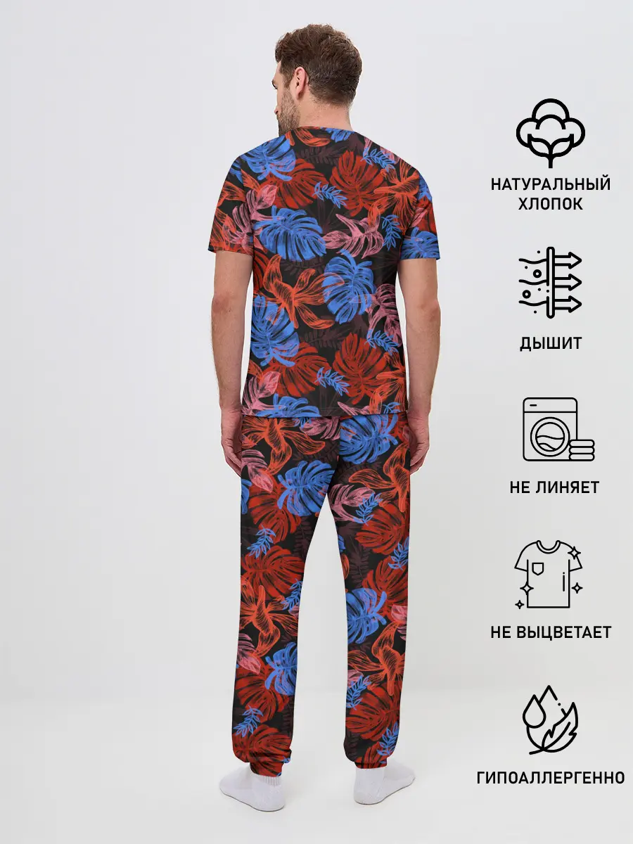 Мужская пижама с брюками / Неоновые Тропики