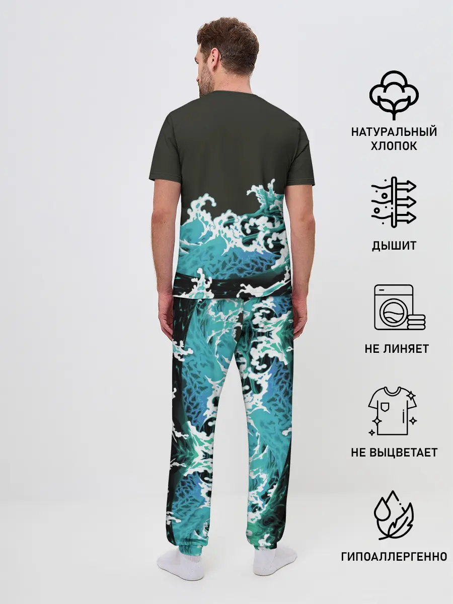 Мужская пижама с брюками / Корабль на Волнах | Кракен