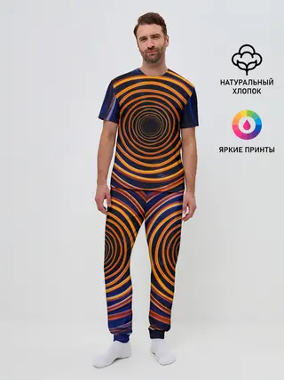 Мужская пижама с брюками / Круги неоновые