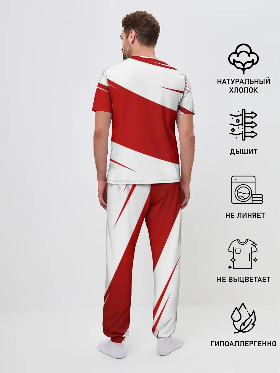 Мужская пижама с брюками / Ломкие линии