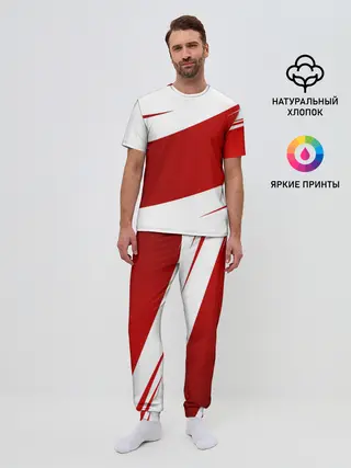 Мужская пижама с брюками / Ломкие линии