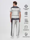 Мужская пижама с брюками / White 3d lines