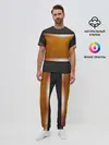 Мужская пижама с брюками / 3d gold / black