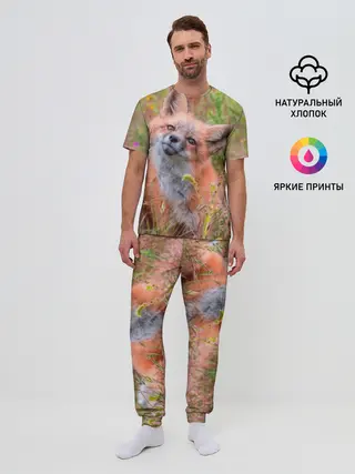 Мужская пижама с брюками / Лисичка