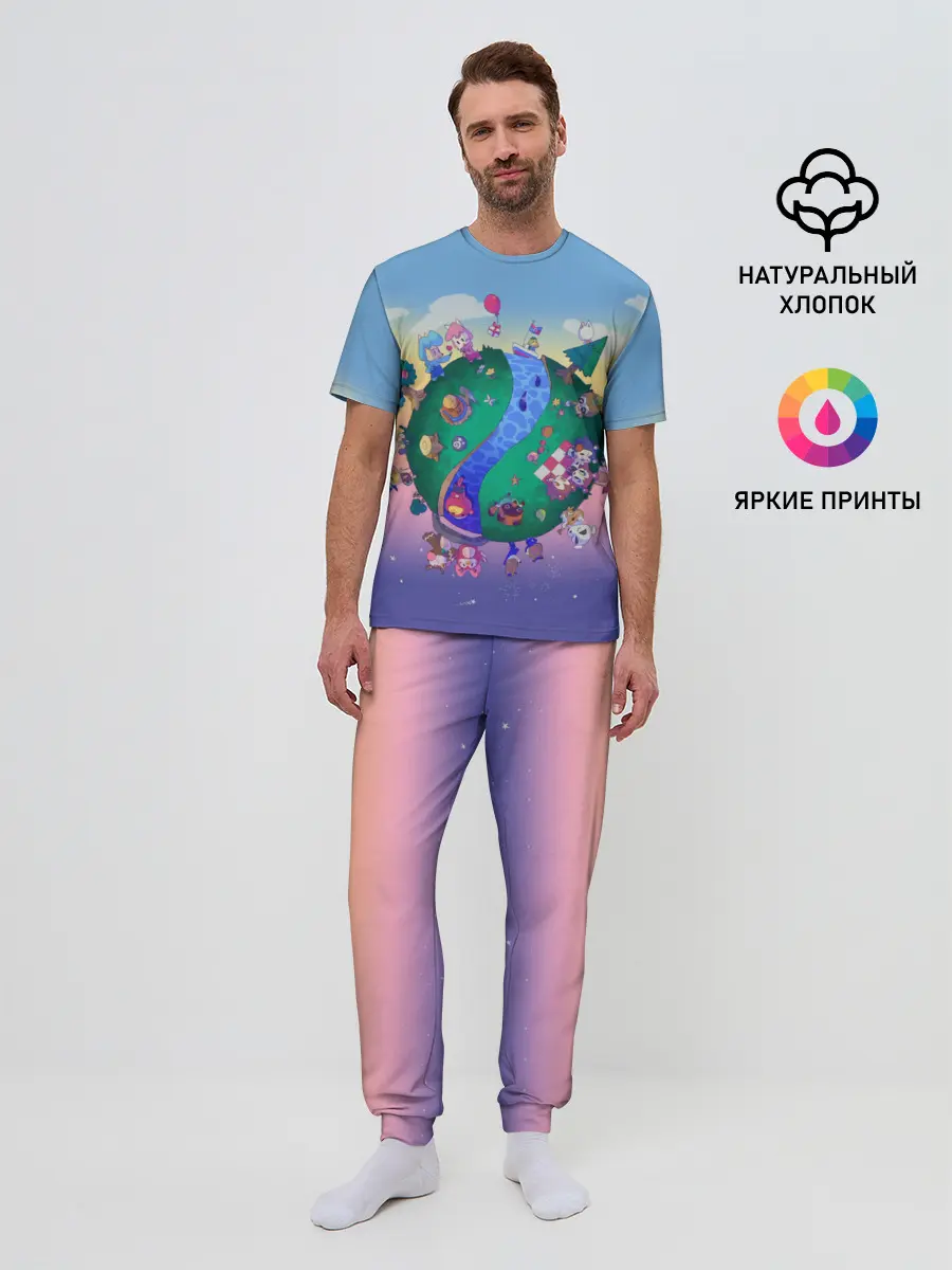 Мужская пижама с брюками / Animal crossing world